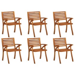 Chaises de jardin lot de 6 Bois d'acacia solide 