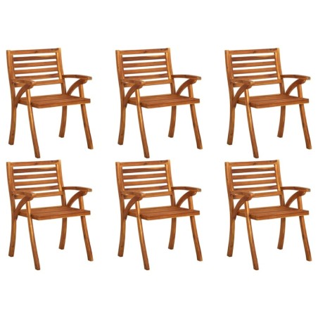 Chaises de jardin lot de 6 Bois d'acacia solide 