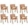 Chaises de jardin lot de 6 Bois d'acacia solide 