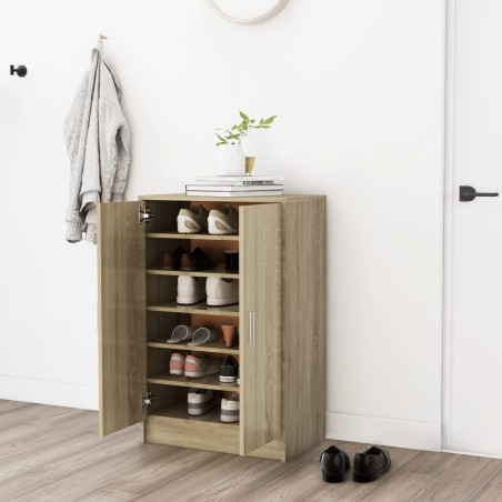 Armoire à chaussures Chêne Sonoma 60x35x92 cm Bois d’ingénierie 