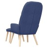 Chaise de relaxation avec tabouret Bleu Tissu 