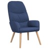 Chaise de relaxation avec tabouret Bleu Tissu 