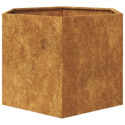 Jardinière hexagone 69x60x45 cm acier patinable 
