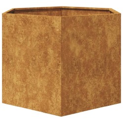 Jardinière hexagone 69x60x45 cm acier patinable 