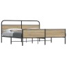 Cadre de lit en métal sans matelas chêne fumé 193x203 cm 