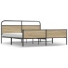 Cadre de lit en métal sans matelas chêne fumé 193x203 cm 