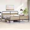 Cadre de lit en métal sans matelas chêne fumé 193x203 cm 