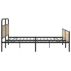 Cadre de lit en métal sans matelas chêne fumé 193x203 cm 