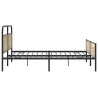 Cadre de lit en métal sans matelas chêne fumé 193x203 cm 
