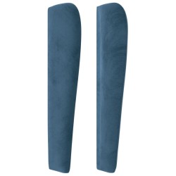 Tête de lit avec oreilles Bleu foncé 103x23x118/128 cm Velours 