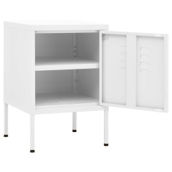 Tables de chevet 2 pcs Blanc 35x35x51 cm Acier 