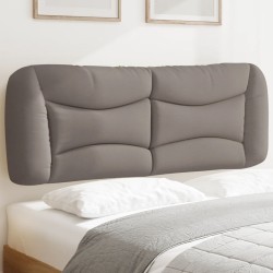 Coussin de tête de lit taupe 140 cm tissu 