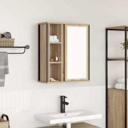 Meuble murale de salle de bain miroir chêne sonoma 50x21x60 cm 
