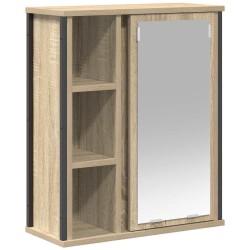 Meuble murale de salle de bain miroir chêne sonoma 50x21x60 cm 