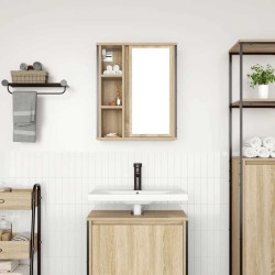 Meuble murale de salle de bain miroir chêne sonoma 50x21x60 cm 