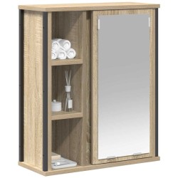 Meuble murale de salle de bain miroir chêne sonoma 50x21x60 cm 