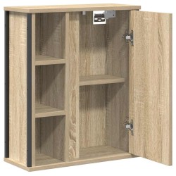 Meuble murale de salle de bain miroir chêne sonoma 50x21x60 cm 