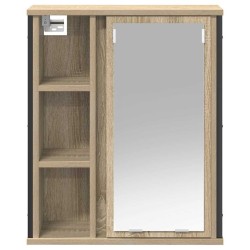 Meuble murale de salle de bain miroir chêne sonoma 50x21x60 cm 
