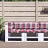 Coussins de palette 3 pcs carreaux rouges tissu 