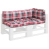 Coussins de palette 3 pcs carreaux rouges tissu 