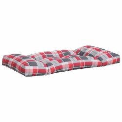 Coussins de palette 3 pcs carreaux rouges tissu 