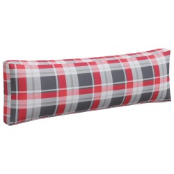 Coussins de palette 3 pcs carreaux rouges tissu 
