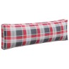 Coussins de palette 3 pcs carreaux rouges tissu 