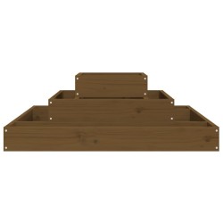 Jardinière Marron miel 80x80x27 cm Bois massif de pin 