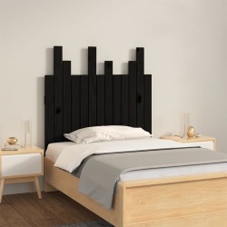 Tête de lit murale Noir 82,5x3x80 cm Bois massif de pin 