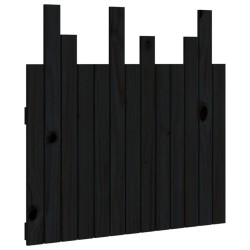 Tête de lit murale Noir 82,5x3x80 cm Bois massif de pin 