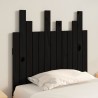 Tête de lit murale Noir 82,5x3x80 cm Bois massif de pin 