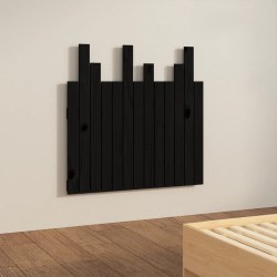 Tête de lit murale Noir 82,5x3x80 cm Bois massif de pin 