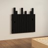 Tête de lit murale Noir 82,5x3x80 cm Bois massif de pin 