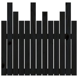 Tête de lit murale Noir 82,5x3x80 cm Bois massif de pin 