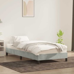 Cadre de lit sans matelas gris clair 80x210 cm velours 