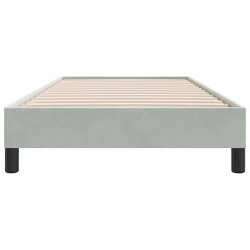 Cadre de lit sans matelas gris clair 80x210 cm velours 
