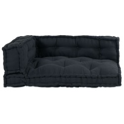 Coussin de canapé paletteavec accoudoirs et dossier en tissu gris anthracite 