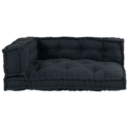 Coussin de canapé paletteavec accoudoirs et dossier en tissu gris anthracite 