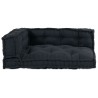 Coussin de canapé paletteavec accoudoirs et dossier en tissu gris anthracite 