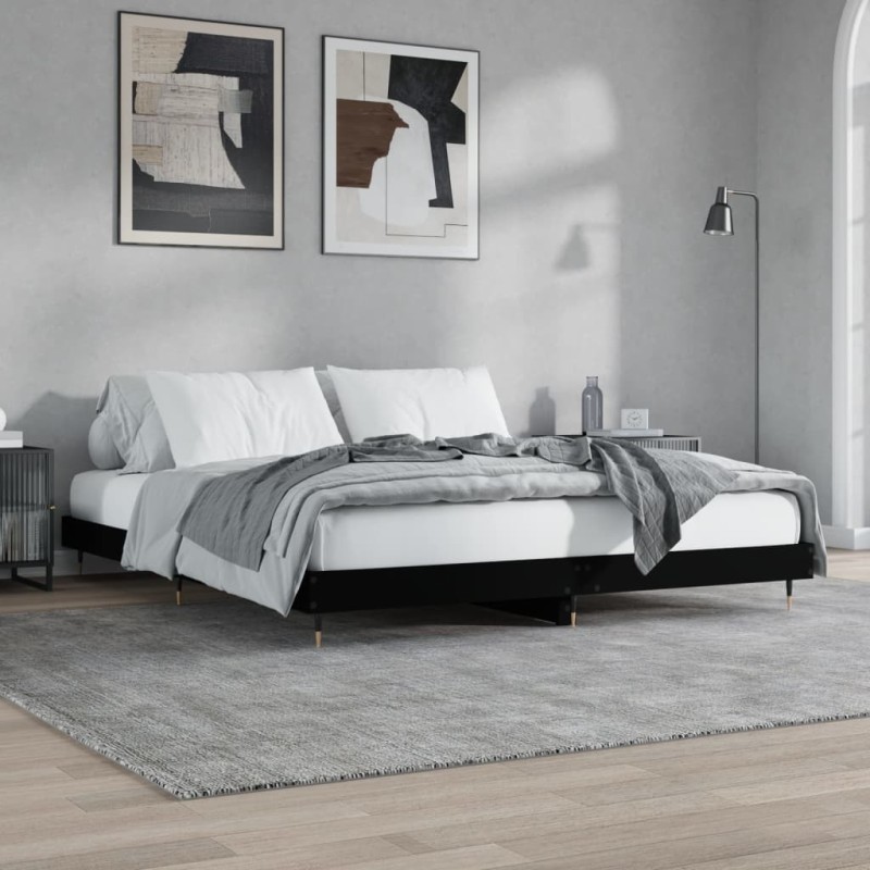 Cadre de lit sans matelas noir 120x200 cm 