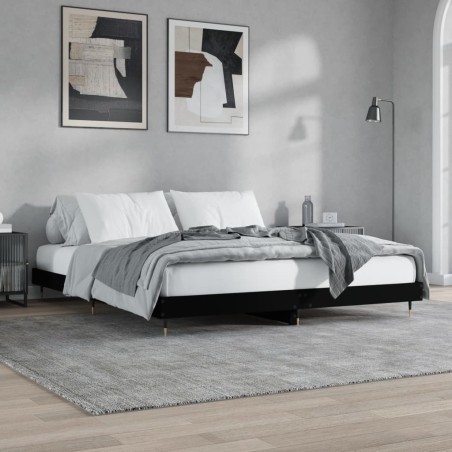 Cadre de lit sans matelas noir 120x200 cm 
