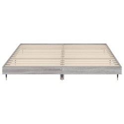 Cadre de lit sans matelas sonoma gris 160x200cm bois ingénierie 