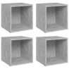 Meubles TV 4 pcs gris béton 37x35x37 cm bois d’ingénierie 