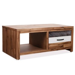 Table basse Bois d'acacia massif 90x50x37,5 cm 