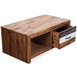 Table basse Bois d'acacia massif 90x50x37,5 cm 