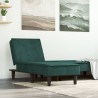 Chaise longue vert foncé velours 