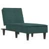Chaise longue vert foncé velours 