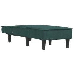Chaise longue vert foncé velours 