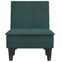 Chaise longue vert foncé velours 