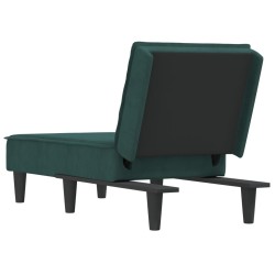 Chaise longue vert foncé velours 